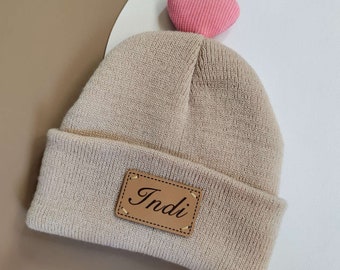Personalized Baby Beanie: Custom Name, Newborn Gift
