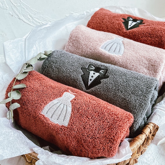 Wedding Anniversary Monogrammed Towels For Wedding Gift