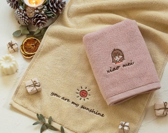 Custom Name Towel Personalized Embroidered Towels with Name or Text Hand Towel Custom Gym Towel Bridesmaids Gift for Mum