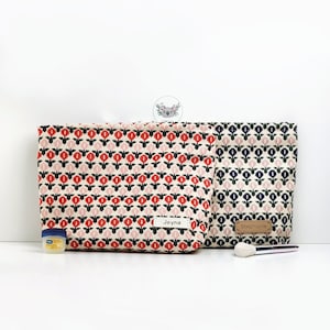Personalized Flower Makeup Bag & Pencil Case Custom Name Corduroy Zipper Pouch Vintage Cosmetic Organizer