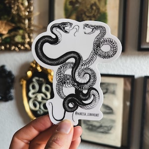 Large Snake Sticker, Vinyl Sticker, Dark Art