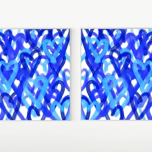 Blue Preppy Heart Print | Blue Preppy Wall Art
