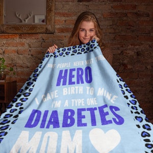 T1D Mom Gift, Blanket for Type 1 Diabetic Mom, Diabetes Blanket, Type 1 Diabetes Awareness, T1D Support Blanket, Type 1 Diabetic Gift