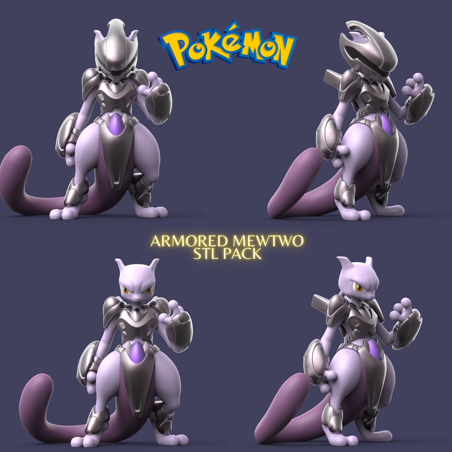 Pokemon Armor Mewtwo 3D model 3D printable