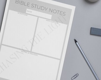 Plantilla imprimible de notas de estudio bíblico (PDF)