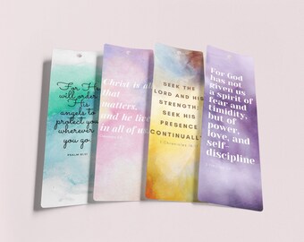 Watercolor Bible Verse Bookmark Set (Digital Download)