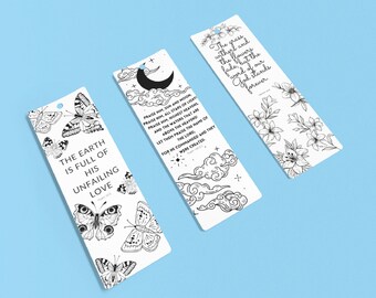Printable Scripture Coloring Bookmark Set (Digital Download)
