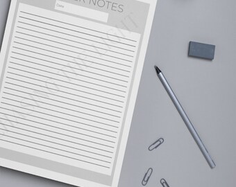Plantilla imprimible de notas de oración: Estudio bíblico, peticiones diarias (PDF)