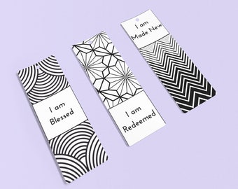 Scripture Bookmark Set: 'Who I Am In Christ' Coloring Bookmarks (Digital Download)