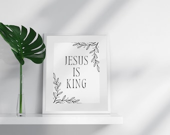 Arte de pared imprimible "Jesús es Rey" (descarga digital)