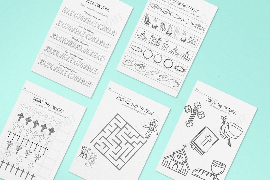 Printable Biblical Worksheets for Kids, Biblical Activites Printable ...