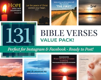 131 Verses from the Bible for Instagram & Facebook - VALUE PACK