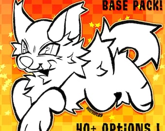 Chibi Feral Canine / Puppy / Sparkledog Fursona Furry Adoptable Puzzle Base Pack !