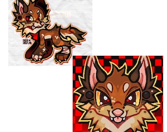 Cocoa Dingo Canine Puppy HybridFurry Fursona OC Adoptable W x2 Art ←