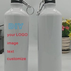 Travel Sport Botella personalizada impresión colorida LOGO foto Fácil de tomar para bicicleta con gancho para bolsa Aluminio Portátil 500ml/ 600ml/750-ACC345WB
