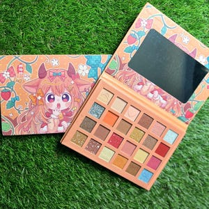 Anime color eyeshadow palette 24 beautiful shimmer glitter colors kawaii make up