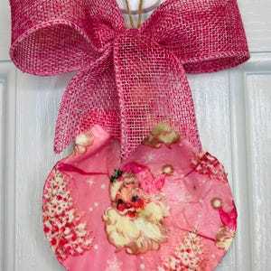 Pink Santa Christmas ornament