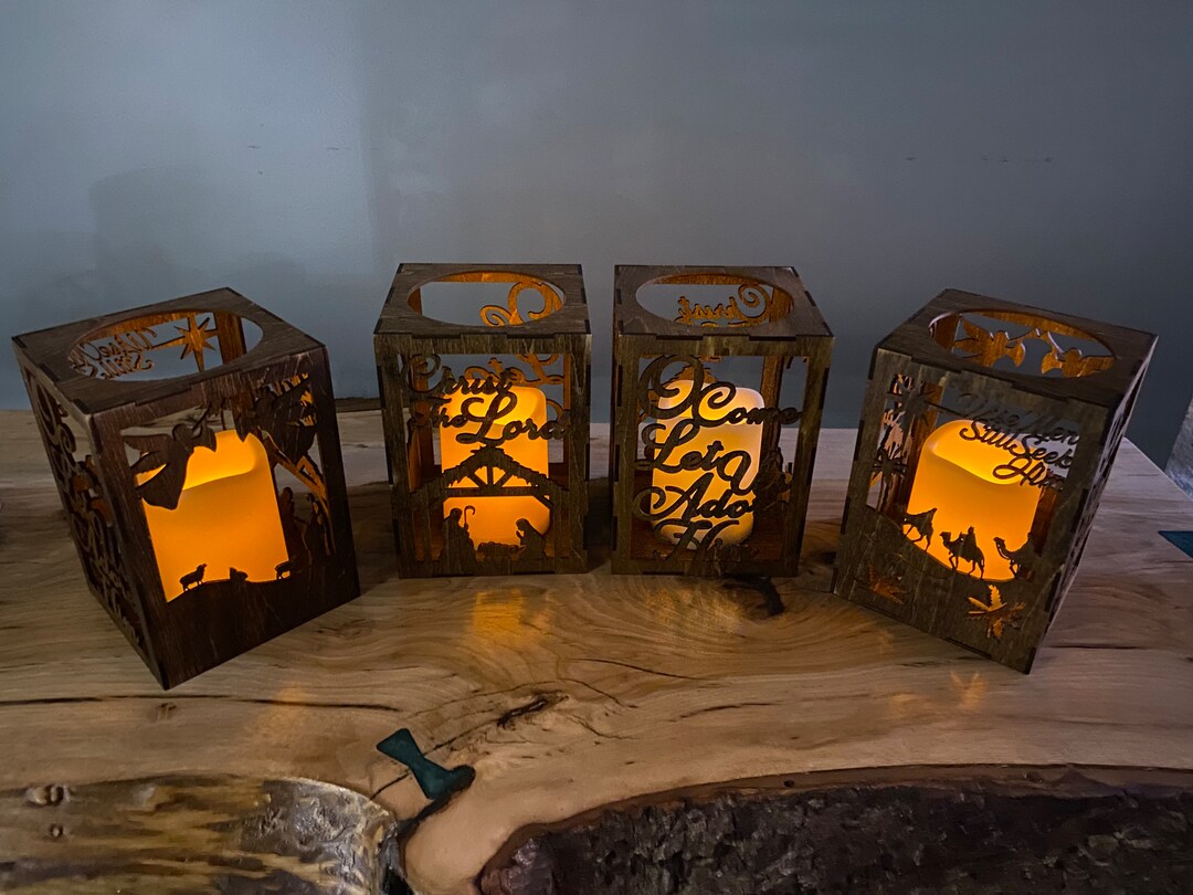 Nativity Scene Candle Holder Etsy