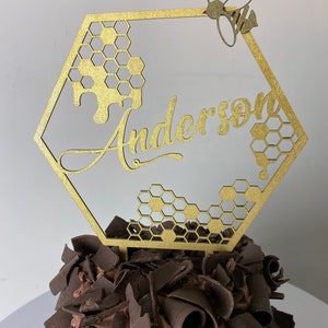 Honey Bee Cake Topper Custom Options Available