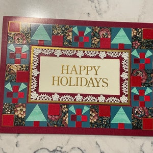 Vintage Happy Holidays Card - Inutilizzato - Paper Magic - Set da 8