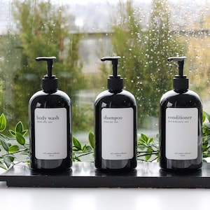 PLASTIC Black Shampoo bottles | Reusable Soap Dispenser Plastic| Kitchen Soap Dispenser Set l 500ml