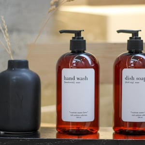 Custom AMBER PLASTIC Kitchen + Bathroom Soap Bottle | Amber Bottle Soap Dispenser | Bathroom l 500ml