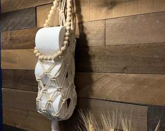 Boho Papieraufbewahrung / Toilettenpapierhalter / Badezimmer Dekor / Papierrollenhalter / Geschenke.