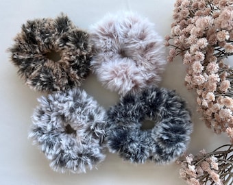 Scrunchies, Winter Faux Fur Scrunchies, Cute Scrunchies, Faux Fluffy soft hair ties, Gift for her, Hair Accessories