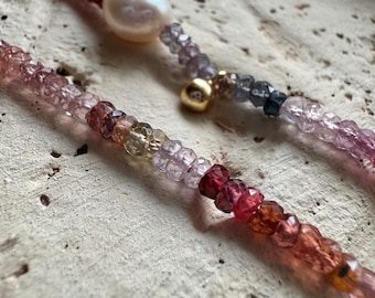 AAA Natural Colorful Faceted Spinel Necklace | Spinel | Ombre Necklace | Natural Faceted Spinel