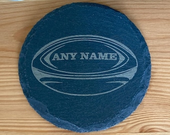 Rugby Ball Coaster Personalised with any Name