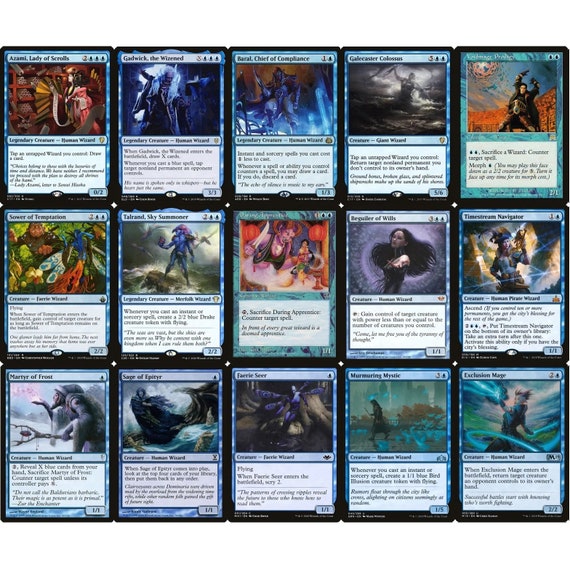 mtg commander wizard deck Amazon.com: Wizard Commander Deck - Mono Blue - EDH - 100 Card - Custom Magic  The Gathering Deck main image 0