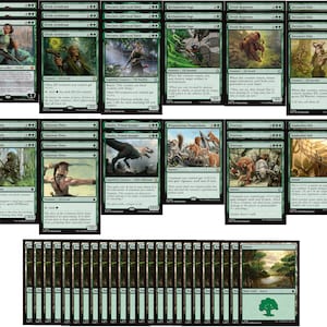 Baraja Elite Mono Elfo Verde - Muy poderosa - Pionero moderno - ¡MTG de 60 cartas!