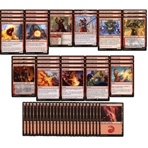 Red Burn Deck - agressief - zeer krachtig - 60 kaarten - moderne MTG NM/M!