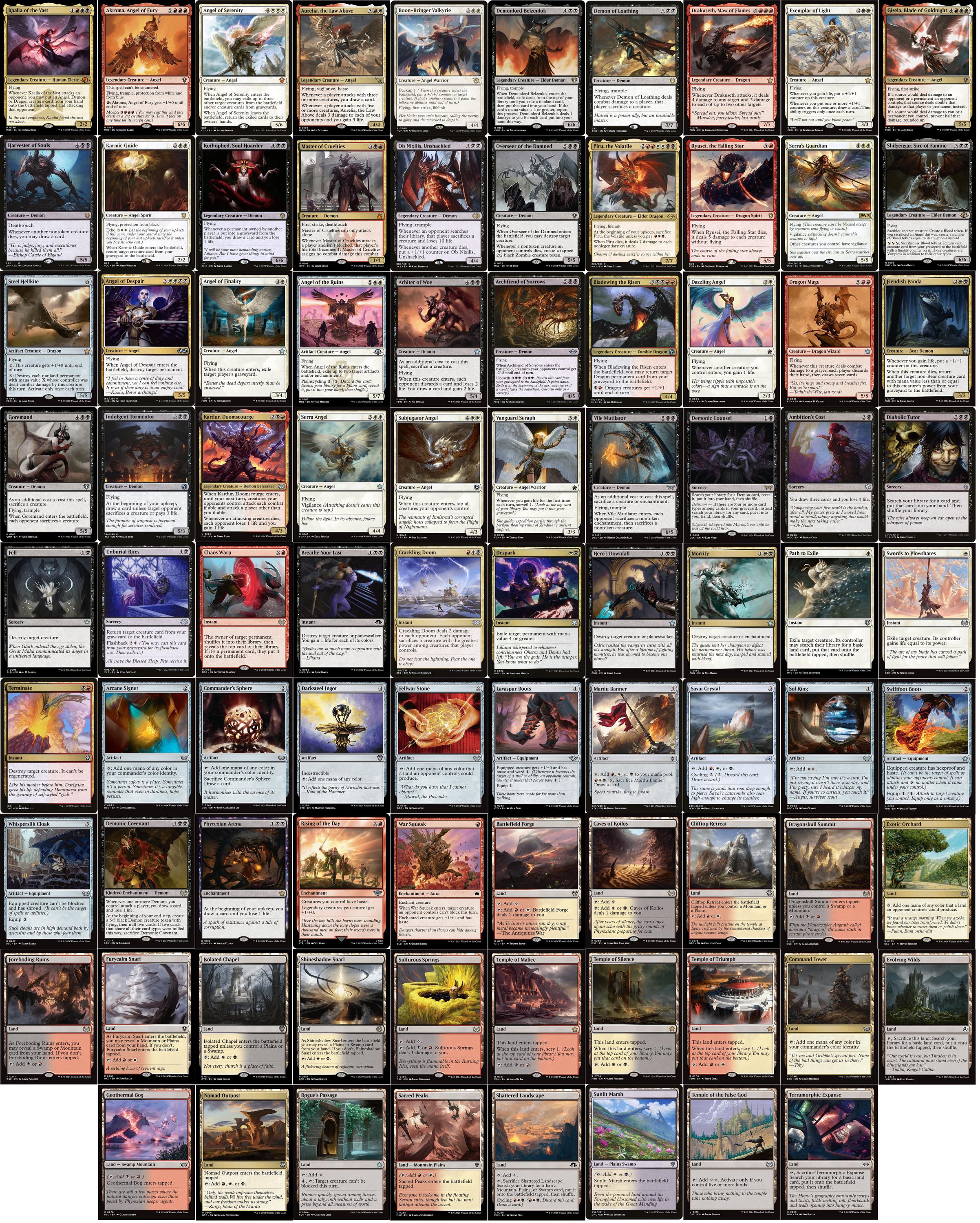 Elite Commander Kaalia Deck - Angels Demons Dragons - Mardu - Very