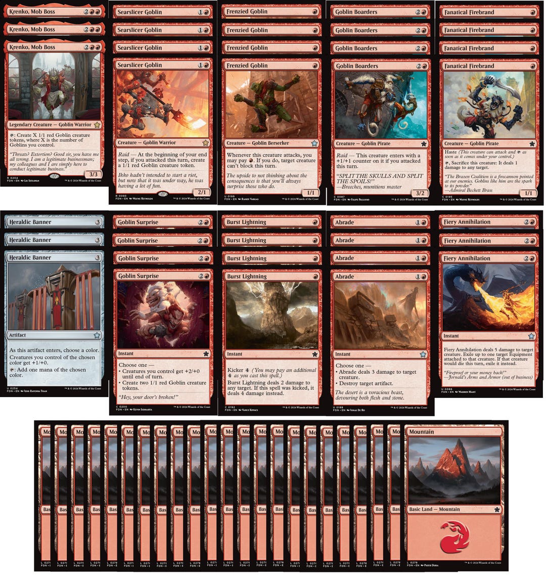Elite Mono Red Goblin Deck - Very Powerful - Modern Pioneer - 60 Card MTG!!! - Etsy Elite Mono Red Goblin Deck - Very Powerful - Modern Pioneer - 60 Card MTG!!! - Etsy