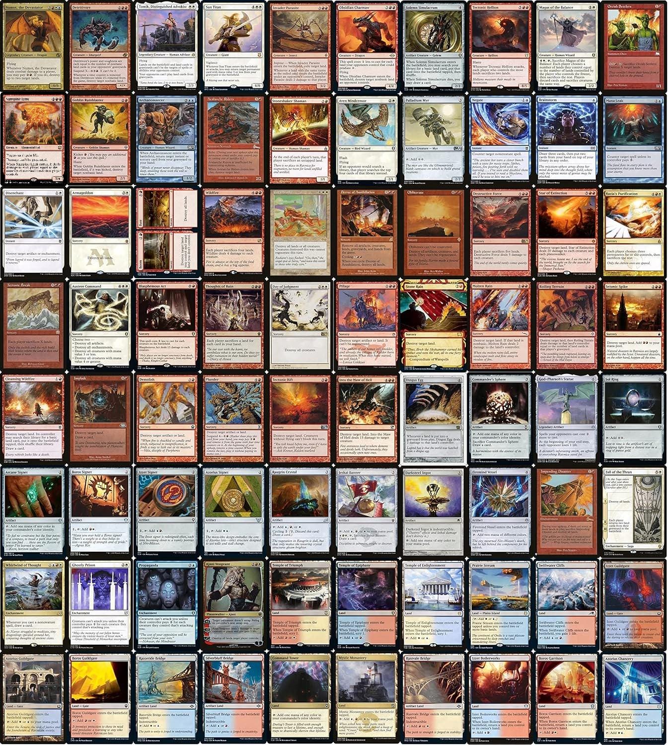 Commander Land Destruction Deck - Red Blue White - EDH - 100 Card