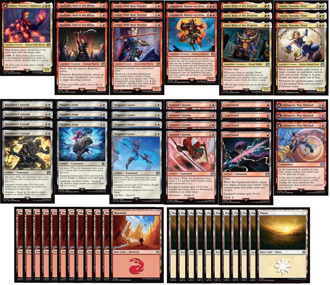 Final Fantasy Magic the Gathering Deck - Boros Equipment Aggro - MTG - 60  Card! - Etsy