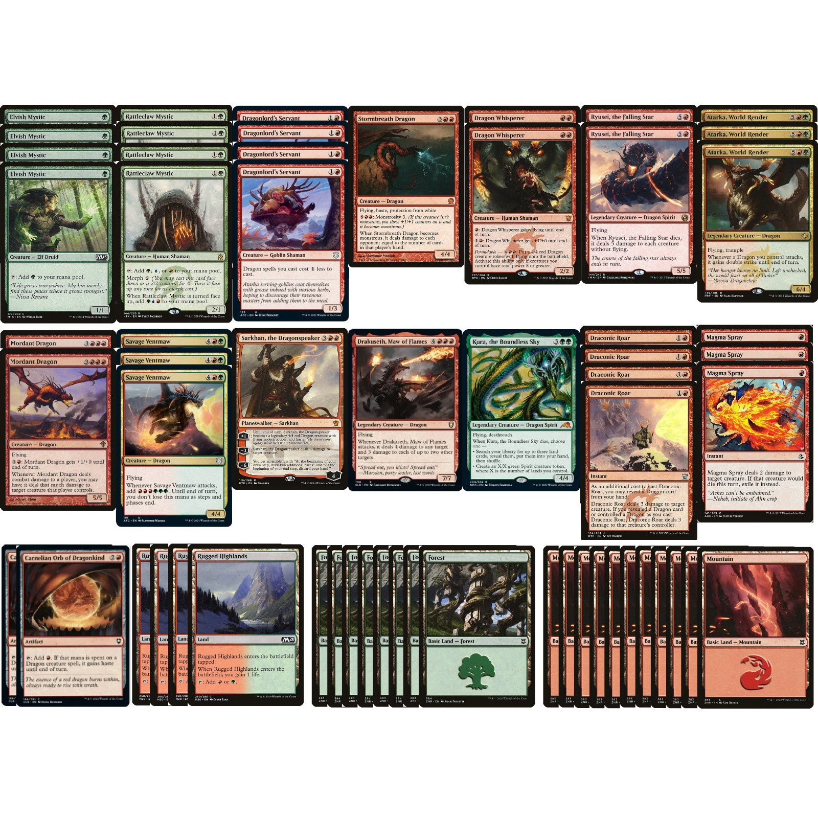 Elite Red Green DRAGON Deck - 60 Card - Modern - Ready to Play - MTG NM/M!!!