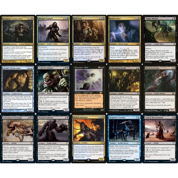 ELITE Commander Zombie Deck - EDH - Grimgrin - 100 Card - MTG