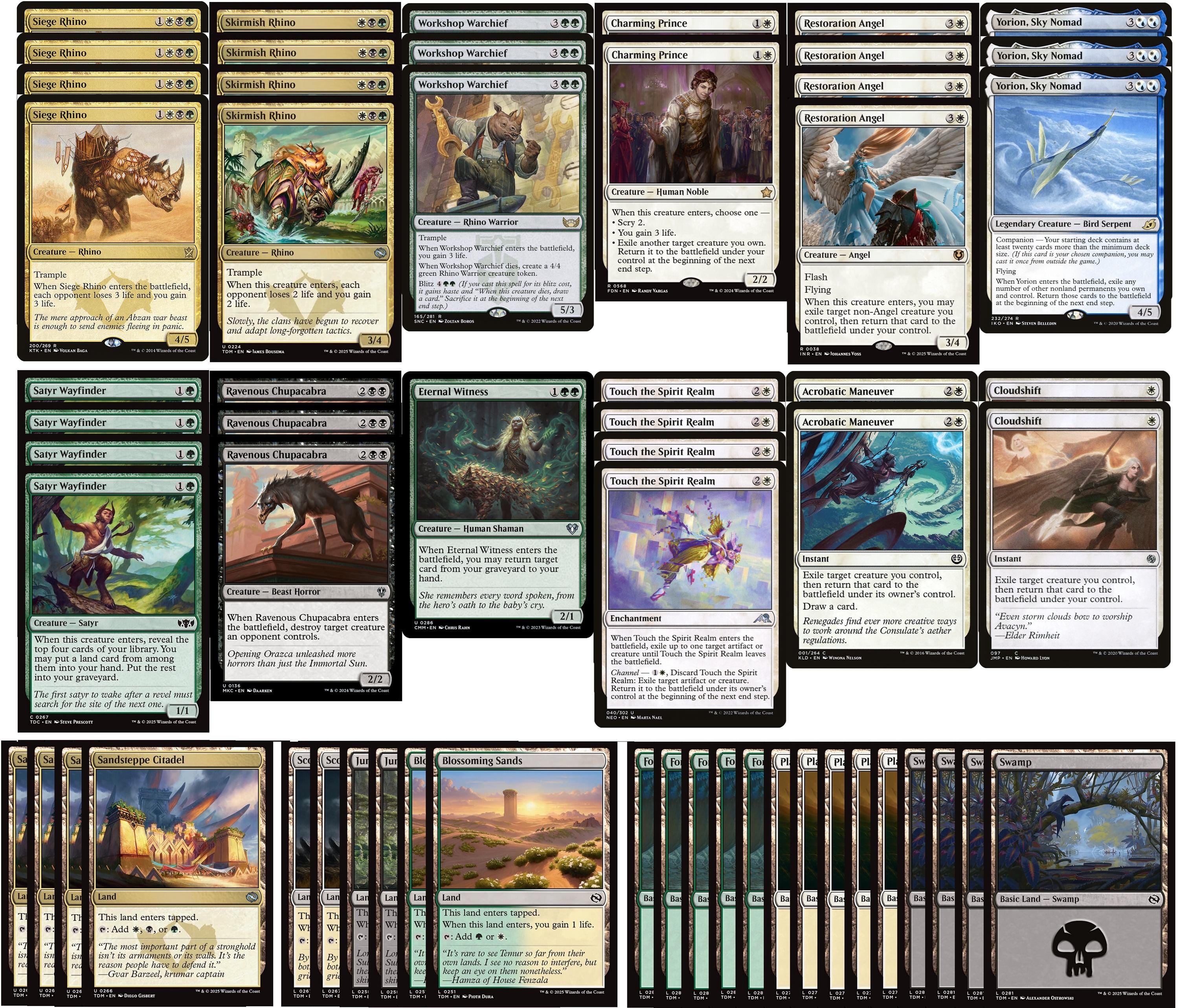Elite Abzan Rhino Flicker Deck - Black White Green - Very Powerful