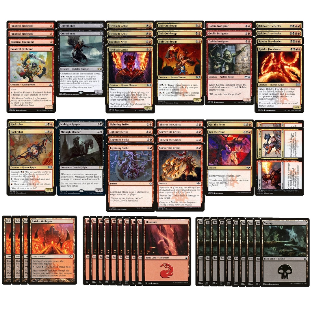 Buy Elite Rakdos Spectacle Deck - Super Strong - Red Black - 60 Card - MTG NM/M! Online in India - Etsy Buy Elite Rakdos Spectacle Deck - Super Strong - Red Black - 60 Card - MTG NM/M! Online in India - Etsy