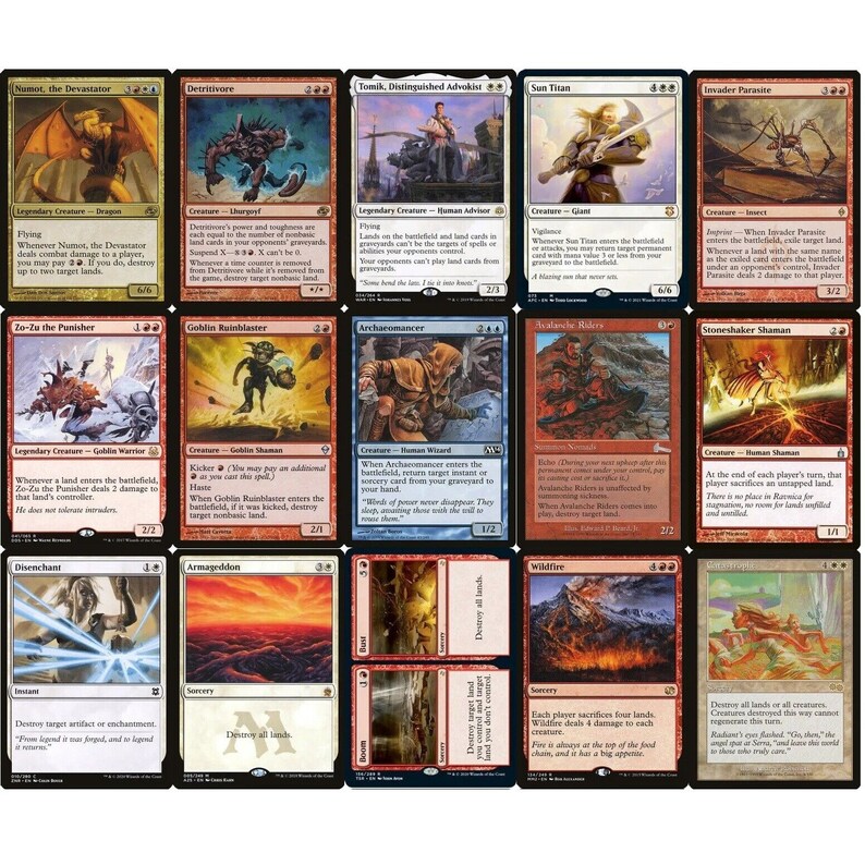 Commander Land Destruction Deck Red Blue White EDH 100 Card MTG NM/M Etsy