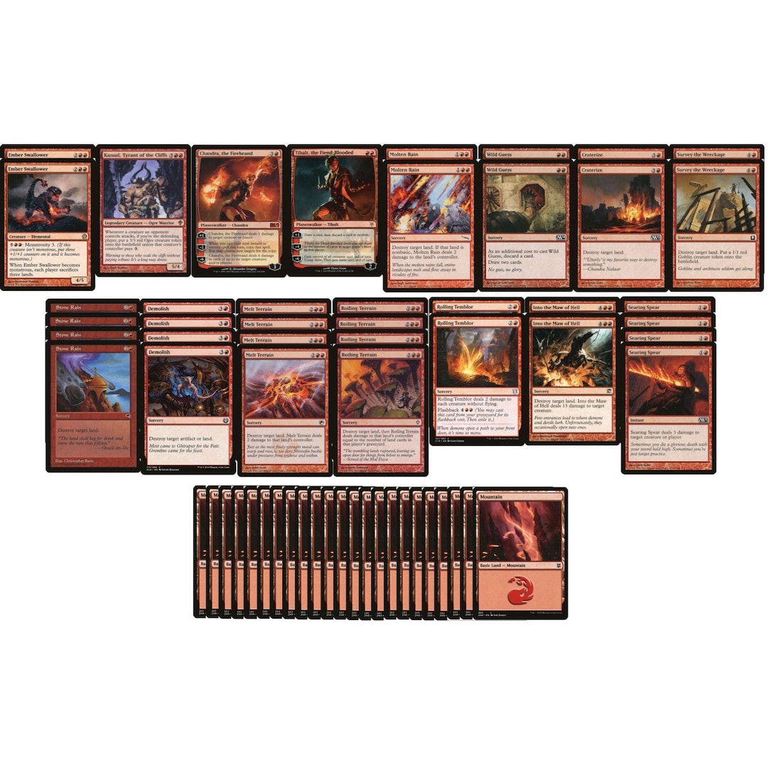 Red Land Destruction Deck 60 Card MTG Magic the Gathering Ready to Play