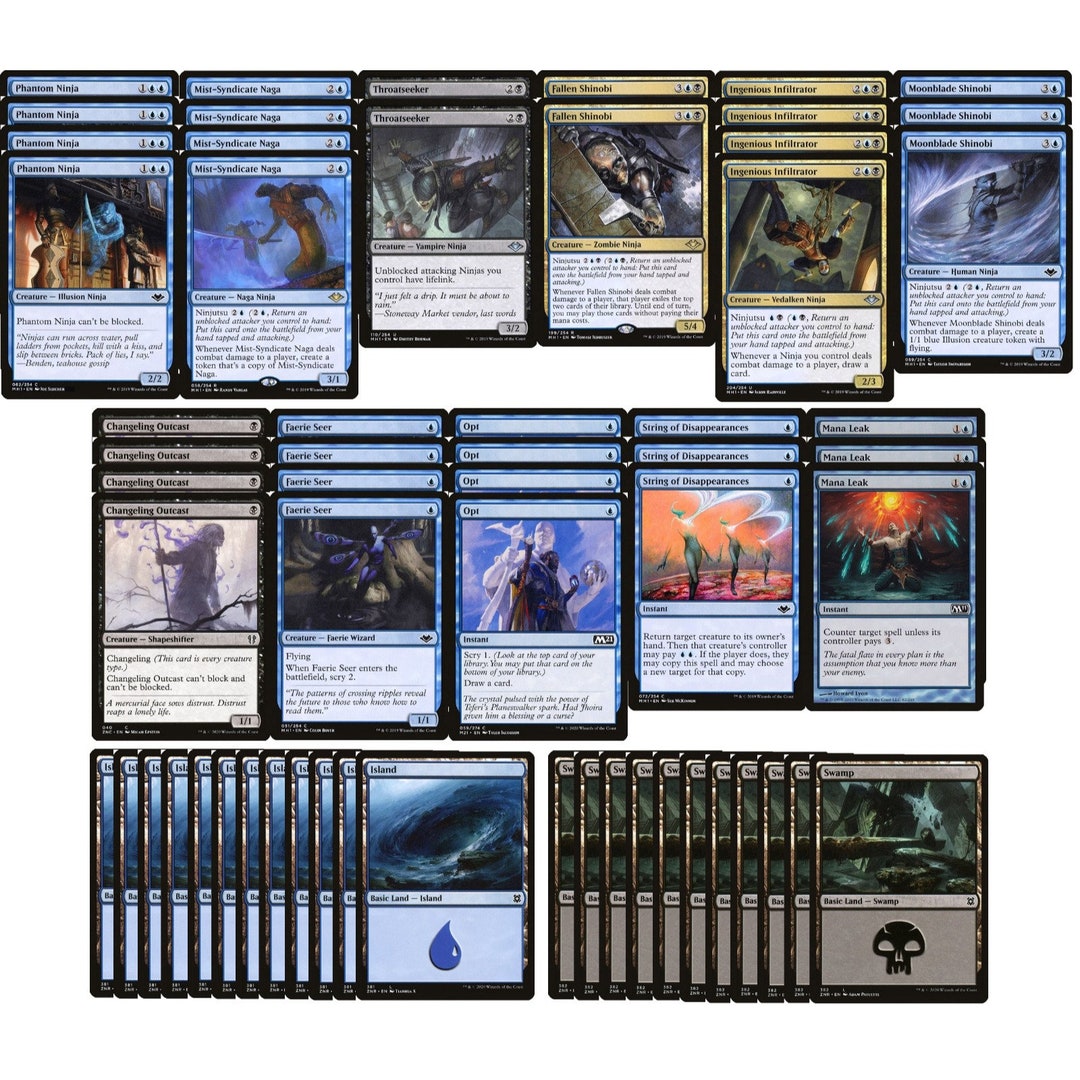 ELITE Ninja Deck - Blue Black - Ninjutsu - 60 Card - Modern - MTG