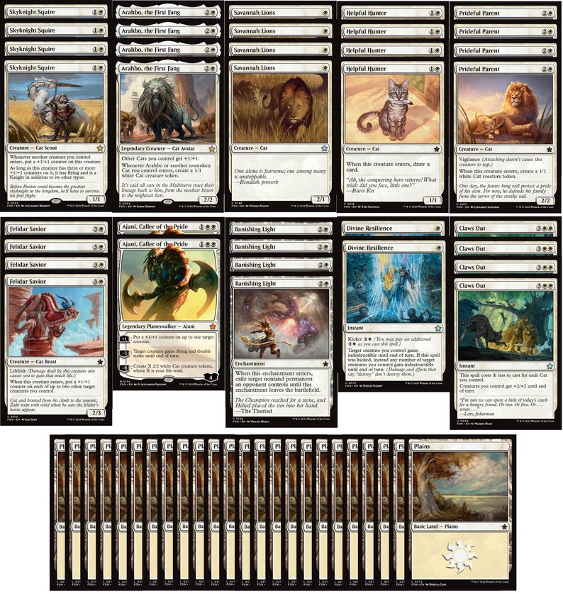 Elite Mono White Cat Deck - Very Powerful - Modern Pioneer - 60 Card ...