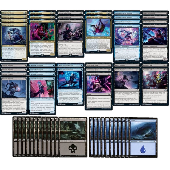 ディミーア忍者デッキ - 青黒 - 非常に強力 - 60 枚のカード - MTG NM