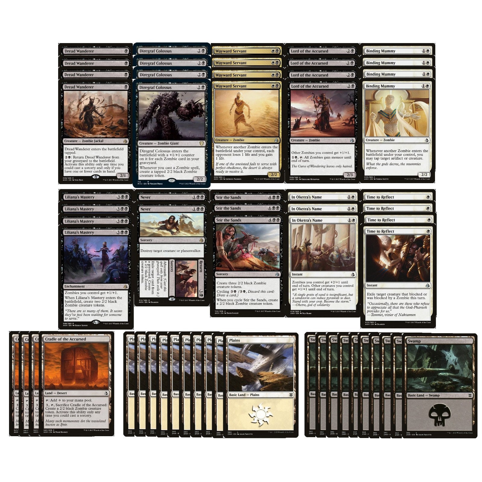 ELITE Black White Zombie Deck - Modern - Very Strong - 60 Cards - MTG!!! -  Etsy