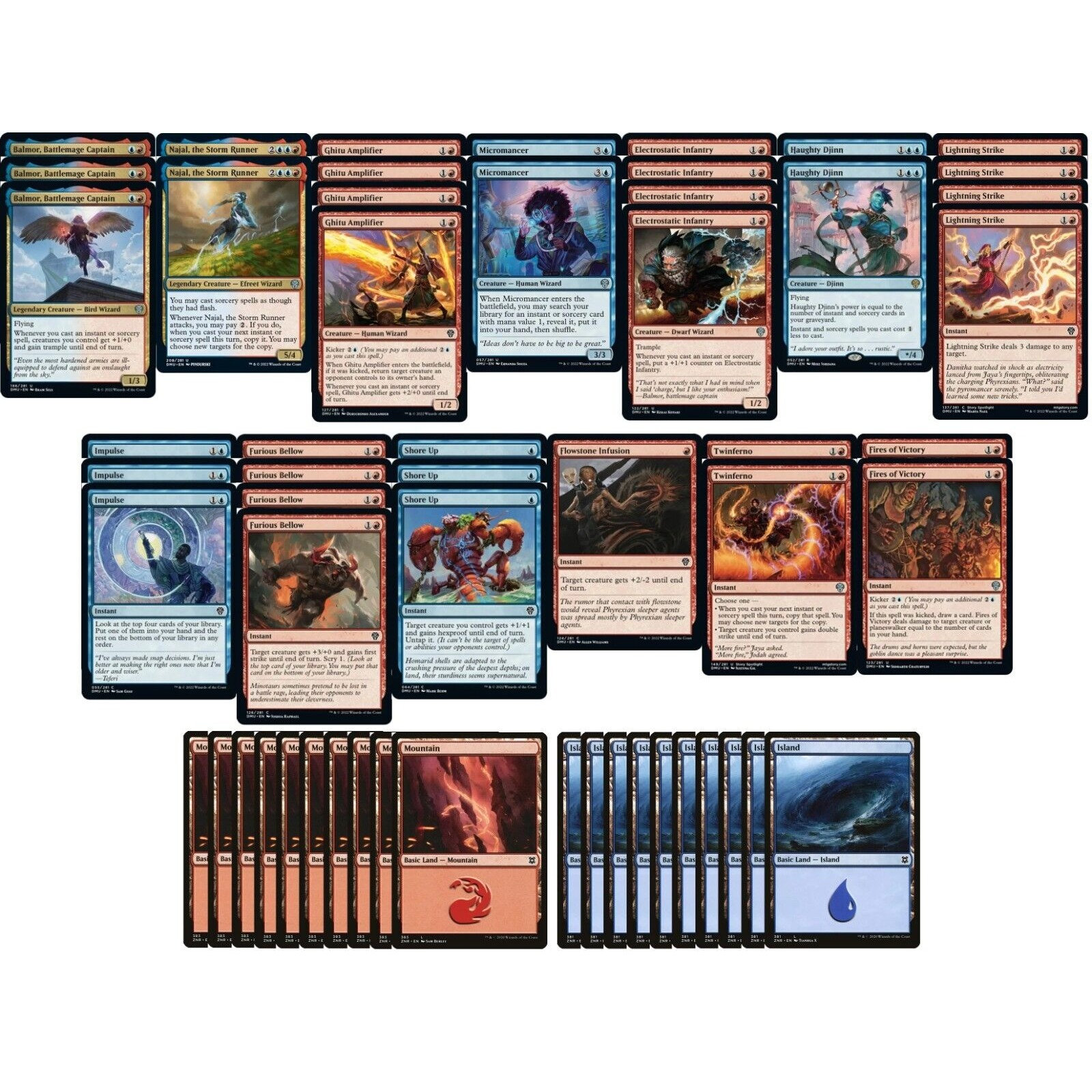 Red Blue Spell Burn Deck - Izzet Spellslinger - Very Powerful - 60