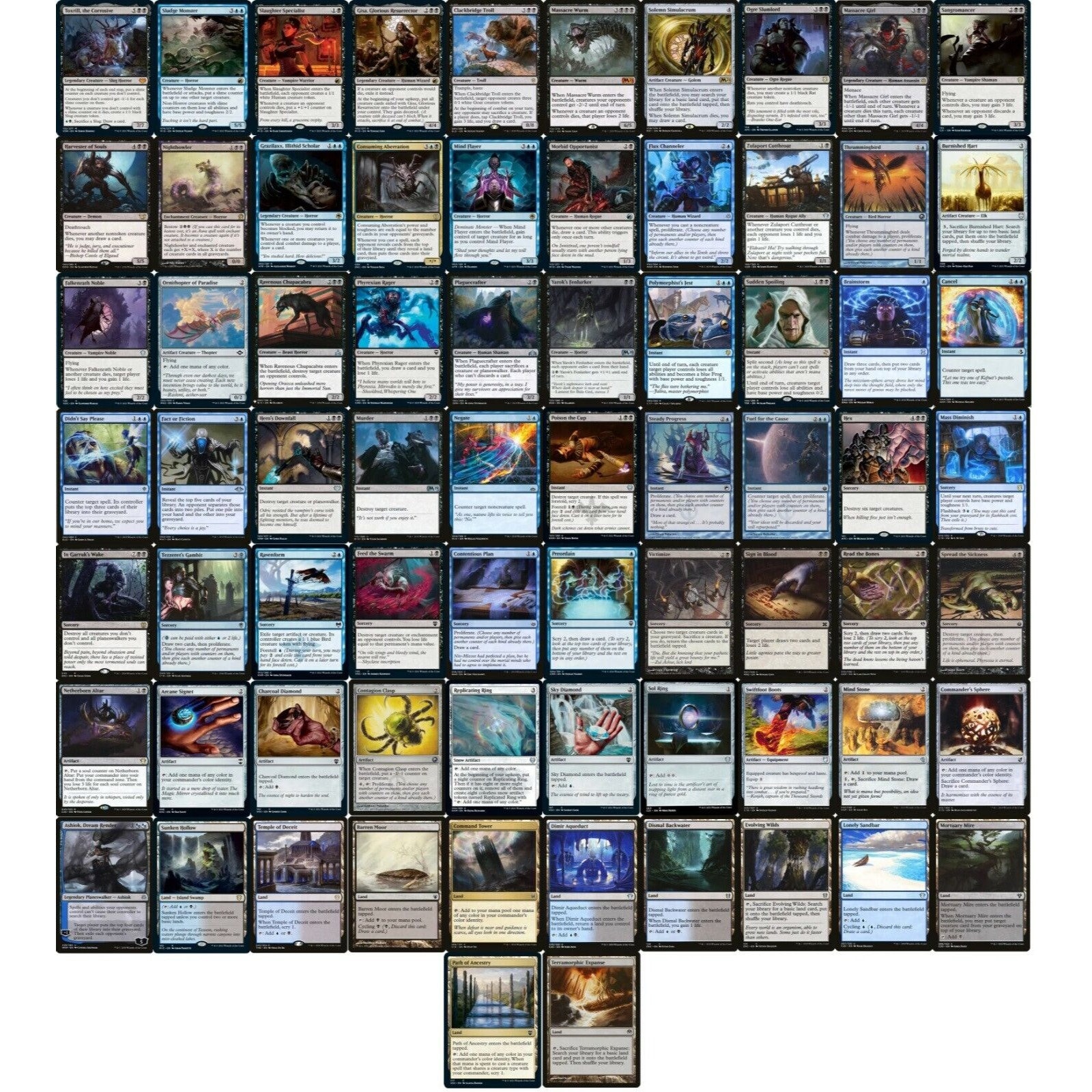 Elite Commander Toxrill Horror Deck - Dimir Blue Black - EDH -100