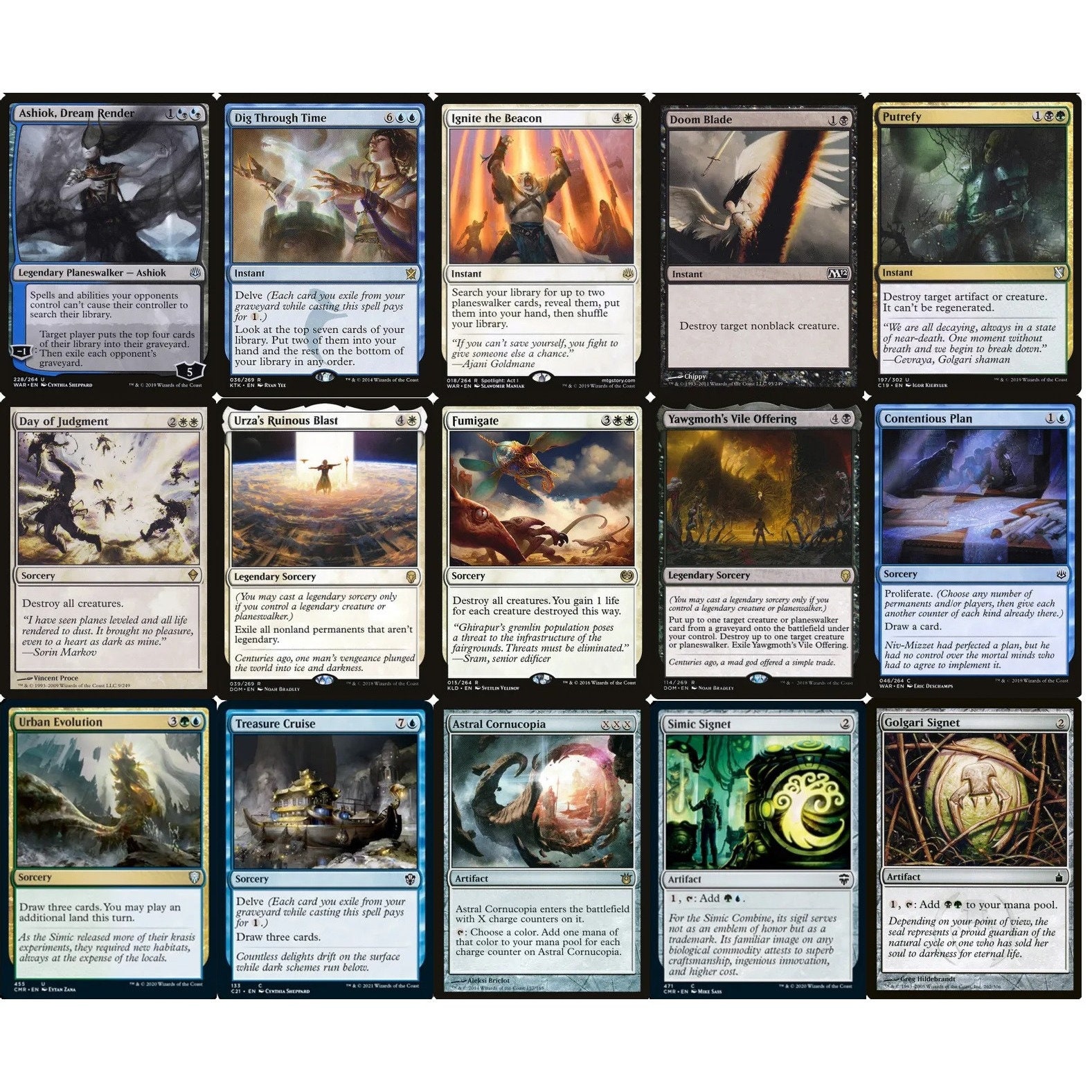 mtg planeswalkers card list 10 Assorted - Includes Mythics, Rares, Uncommons - NM/M!!! 6 Planeswalker MTG Cards You